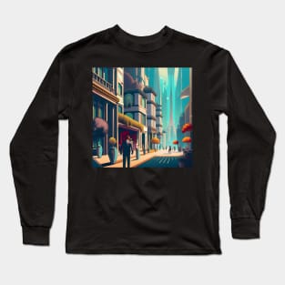 Art deco city art Long Sleeve T-Shirt